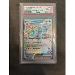 2025 Pokemon Pre EN Vaporeon EX Prismatic Secret Rare PSA 10 GEM MT
